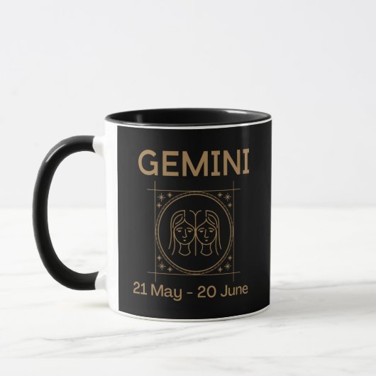 Gemini Zodiac Teken met Symbool en Eigenschappen Mok (Links)