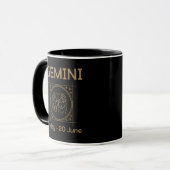 Gemini Zodiac Teken met Symbool en Eigenschappen Mok (Voorkant links)