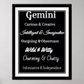 Gemini Zodiac Traits Poster (Voorkant)