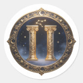 Gemini Zodiac Twins Ronde Sticker (Voorkant)