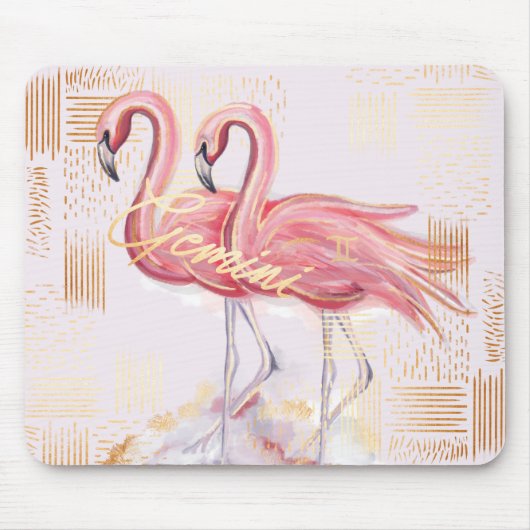 Gemini Zodiac Waterverf Artistry mousepad Muismat (Voorkant)
