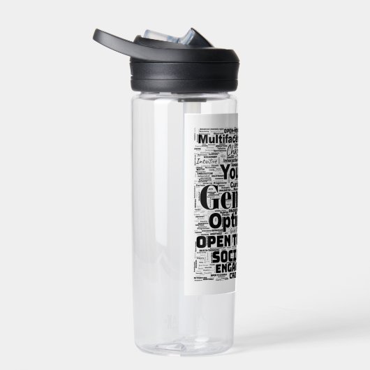Gemini Zodiac Word Cloud Inspiratie Waterfles (Rechts)