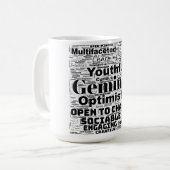 Gemini Zodiac Word Cloud Inspiration Mok (Voorkant links)