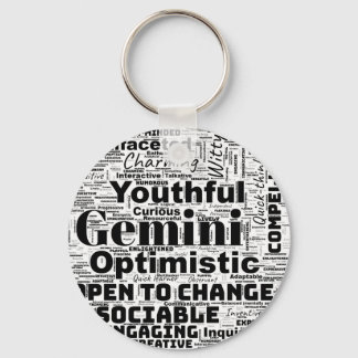 Gemini Zodiac Word Cloud Inspiration Sleutelhanger