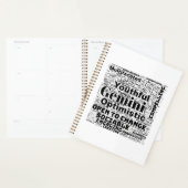 Gemini Zodiac Word Cloud Spiral Planner (Devant avec enveloppe)