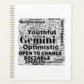 Gemini Zodiac Word Cloud Spiral Planner (Devant)