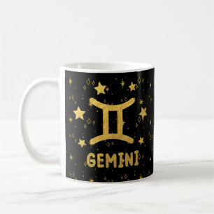Gemini Zodiac Zwart en Goud Astrologie Mok