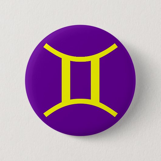 GEMINI, ZODIAKTEKEN RONDE BUTTON 5,7 CM (Voorkant)