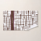 Geminimaliseerd bruin lijnwerk gepersonaliseerd | handdoek (Handdoek)