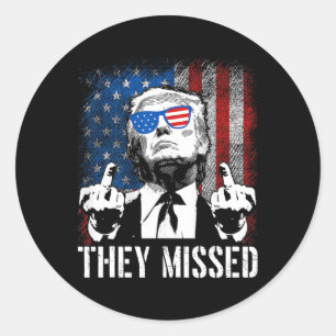 Gemist Donald Trump Shot Trump 2024 Amerikaanse FL Ronde Sticker