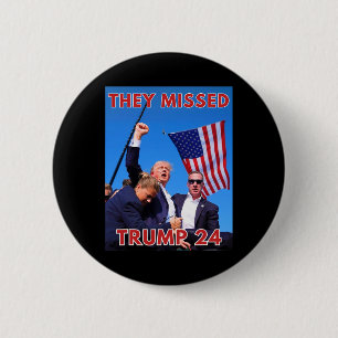 Gemist Trump 2024 - Patriottische politieke Maga Ronde Button 5,7 Cm