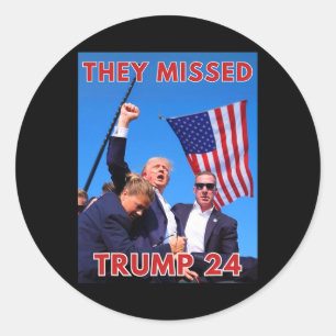 Gemist Trump 2024 - Patriottische politieke Maga Ronde Sticker