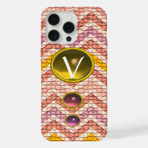 GEMMES JAUNES ROSES ET CHEVRONS MOSAÏQUES MONOGRAM