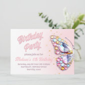 gemmes papillon design Anniversaire Invitation (Debout devant)