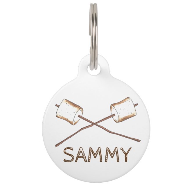 Gemoasted Toasted Summer Camp Campfire Marshmallow Huisdierpenning (Voorkant)