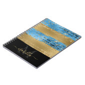 Gemoderniseerd elegant script met monogram notitieboek (Linkerzijde)