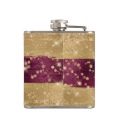 Gemoderniseerde moderne burgundy gouden script heupfles (Achterkant)