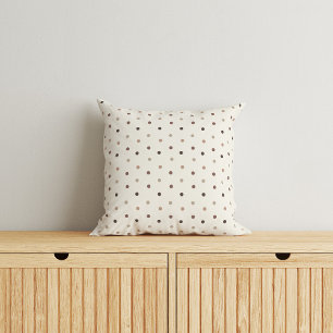 Gemoedelijke beige en bruine baby-stippen kussen