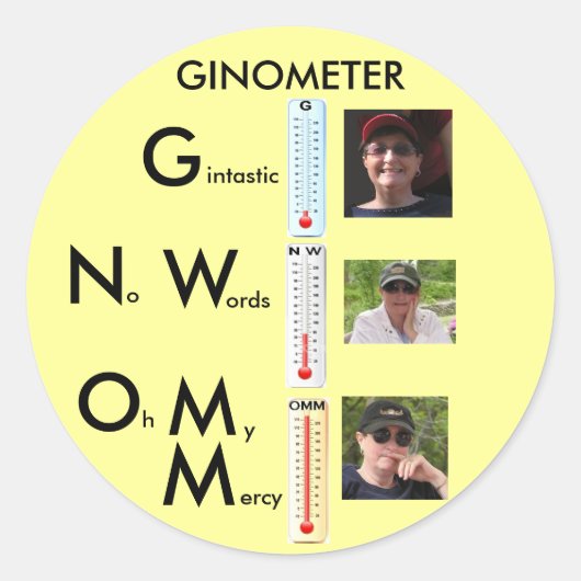Gemometer 3, OMM, Ginometer Medium, NW, Ginny G... Ronde Sticker (Voorkant)