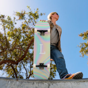 Gemonogrammeerd Coole Meisjesachtige Moderne Regen Skateboard