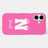 Gemonogrammeerde initiaal letter script naam roze Case-Mate iPhone case (Achterkant (horizontaal))