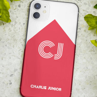 Gemonogrammeerde initialen Minimalistische witte e iPhone 11 Hoesje