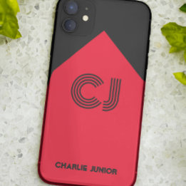 Gemonogrammeerde initialen Minimalistische zwart e iPhone 11 Hoesje