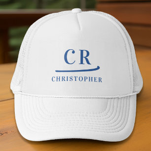 Gemonogrammeerde Initialen Naam Minimalistisch Bla Trucker Pet