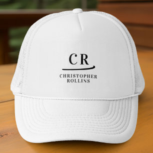 Gemonogrammeerde Initialen & Naam Minimalistisch Z Trucker Pet