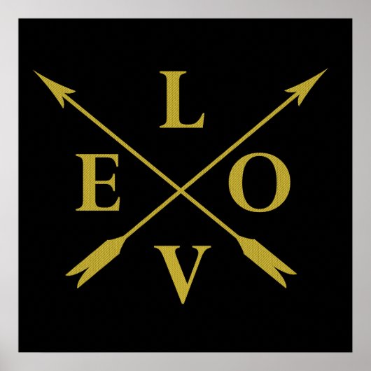 Gemonogrammeerde typografie liefde poster (Voorkant)