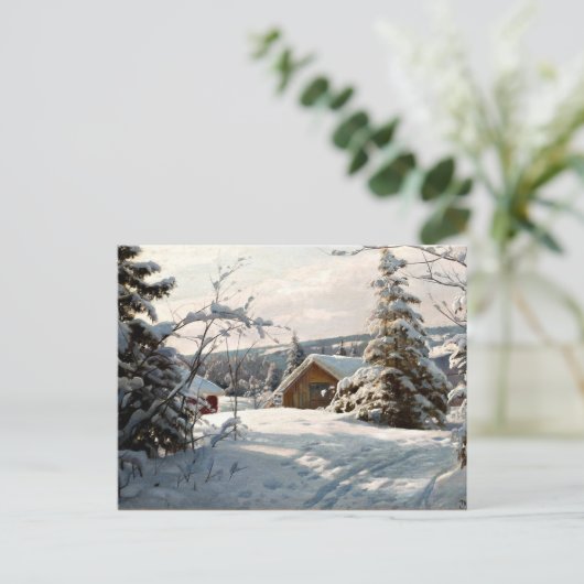 Gemonteerd - Winterlandschap in Solbelyst Briefkaart (Staand voorkant)