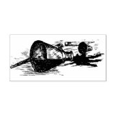 Gemorst Inkt Fles en Pen Rubber Stamp Rubberstempel (Afrduk)