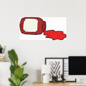 Gemorste Jam Schattigee Rode Jelly Jar Poster (Thuiskantoor)