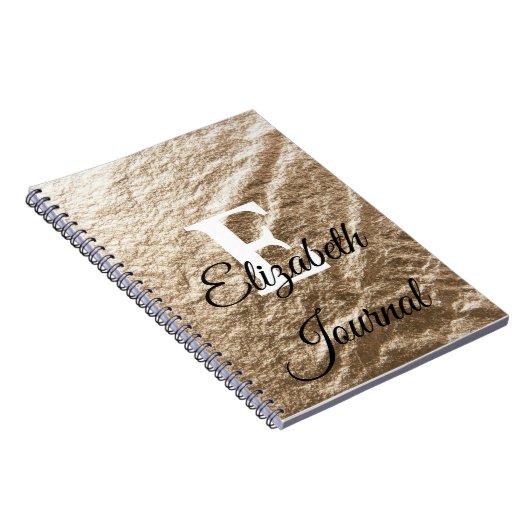  gemorste monogramtypografie goudpapier notitieboek (Rechterzijde)