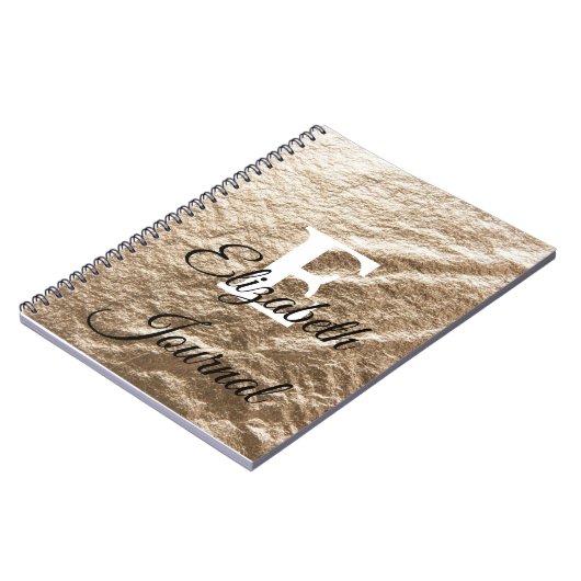  gemorste monogramtypografie goudpapier notitieboek (Linkerzijde)