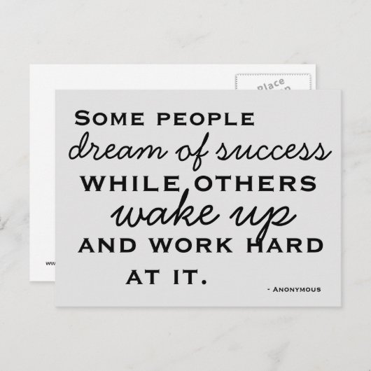 Gemotiveerd en geïnspireerd succes van het Briefka Briefkaart (Voorkant / Achterkant)