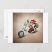 Gemotoriseerde kerstman feestdagenkaart (Voorkant / Achterkant)