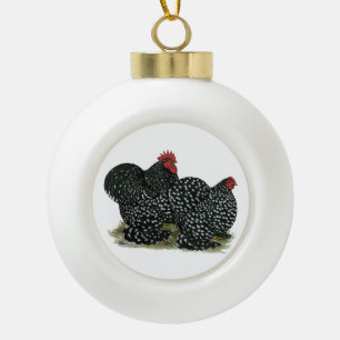 Gemottelde kippen keramische bal ornament