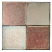 Gemottled gemarmerde aardtoonset van 4 wanddecor tegeltje (Voorkant)