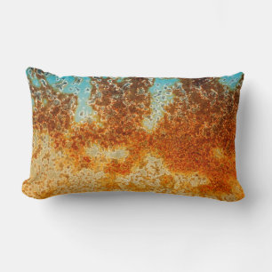 Gemottled Rust Dusty Turquoise Industrial Abstract Kussen