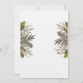 Gemoute botanische moss Grey & Red Wedding Kaart (Achterkant)