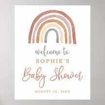 Gemoute Tones Boho Rainbow Baby shower Welkom