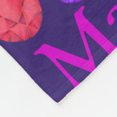 Gemstenen harten aangepaste naam Maeve roze blauw Fleece Deken (Hoek)
