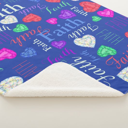 Gemstenen heten de douanenaam Faith kleurrijk blau Sherpa Deken (3/4)