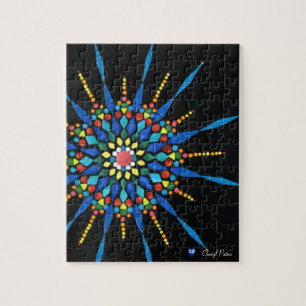 Gemstenen in een mozaïekpatroon van Mandala, Puzz Legpuzzel