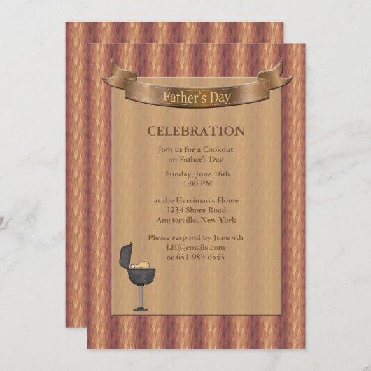 Gemstone Backing Vaderdag Invitation Kaart (Voorkant / Achterkant)