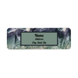 Gemstone Blue Green Fluorite Crystal Gem Etiket