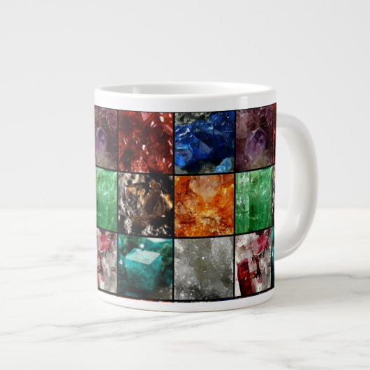Gemstone Collage Giant Coffee Mok (Voorkant rechts)