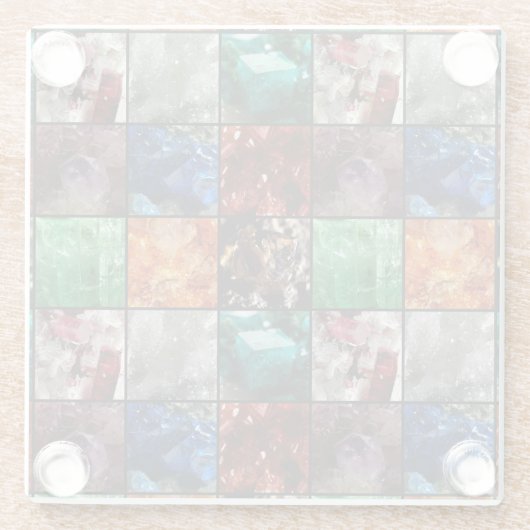 Gemstone Collage Glazen Onderzetter (Achterkant)