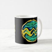 Gemstone Colored Aquarius Symbol Koffiemok (Voorkant rechts)